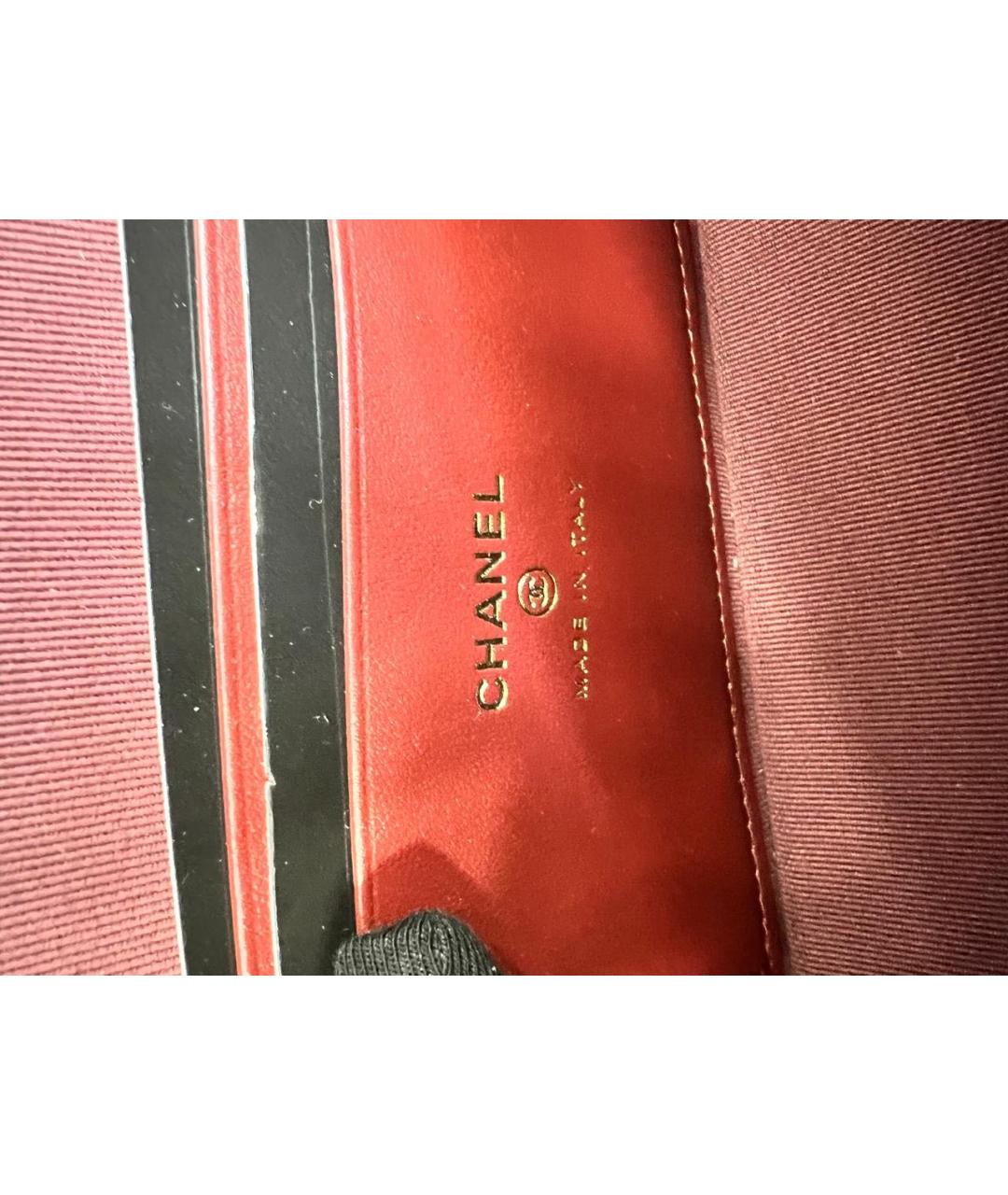 CHANEL Бордовая кожаная сумка через плечо, фото 6