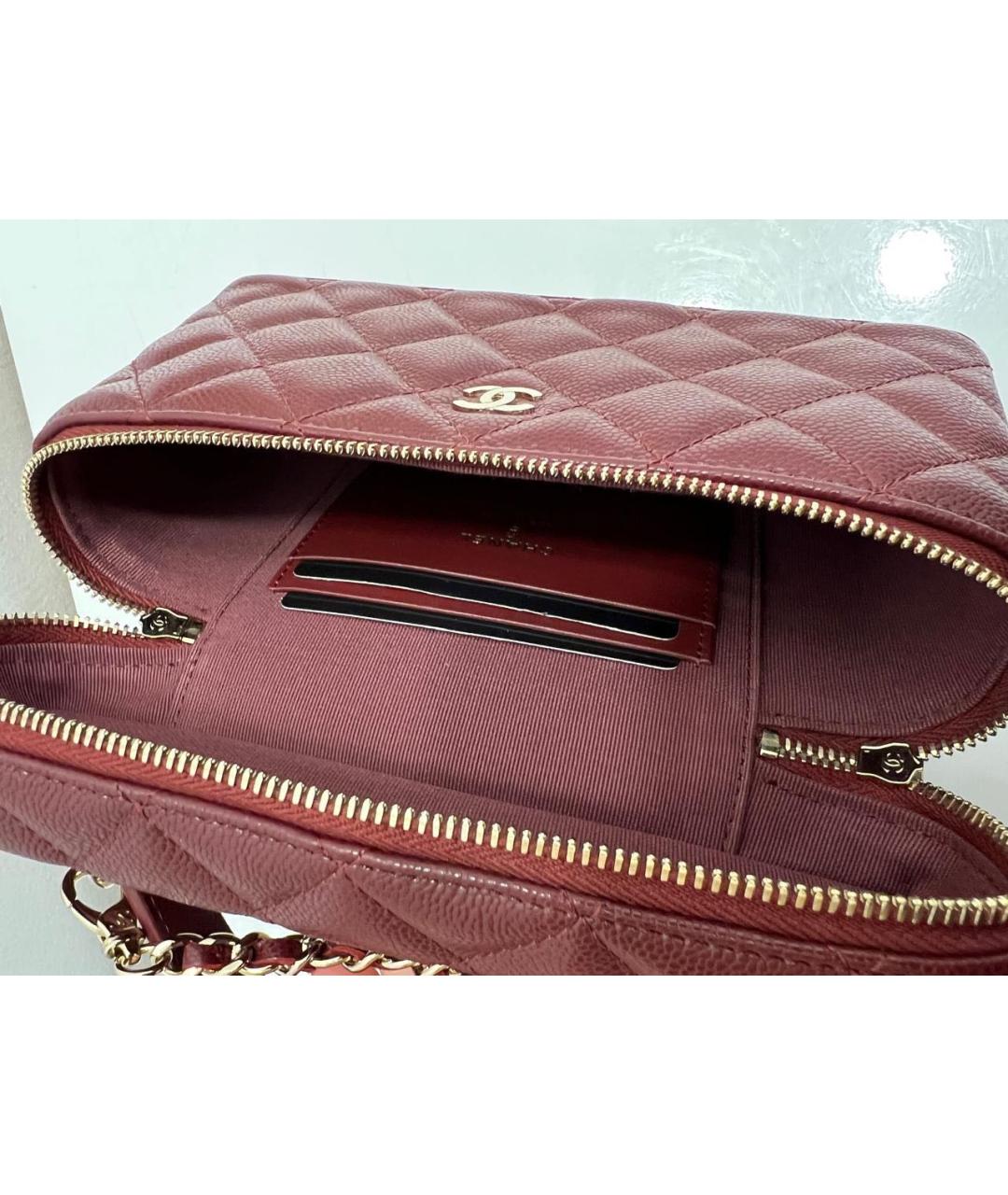 CHANEL Бордовая кожаная сумка через плечо, фото 5