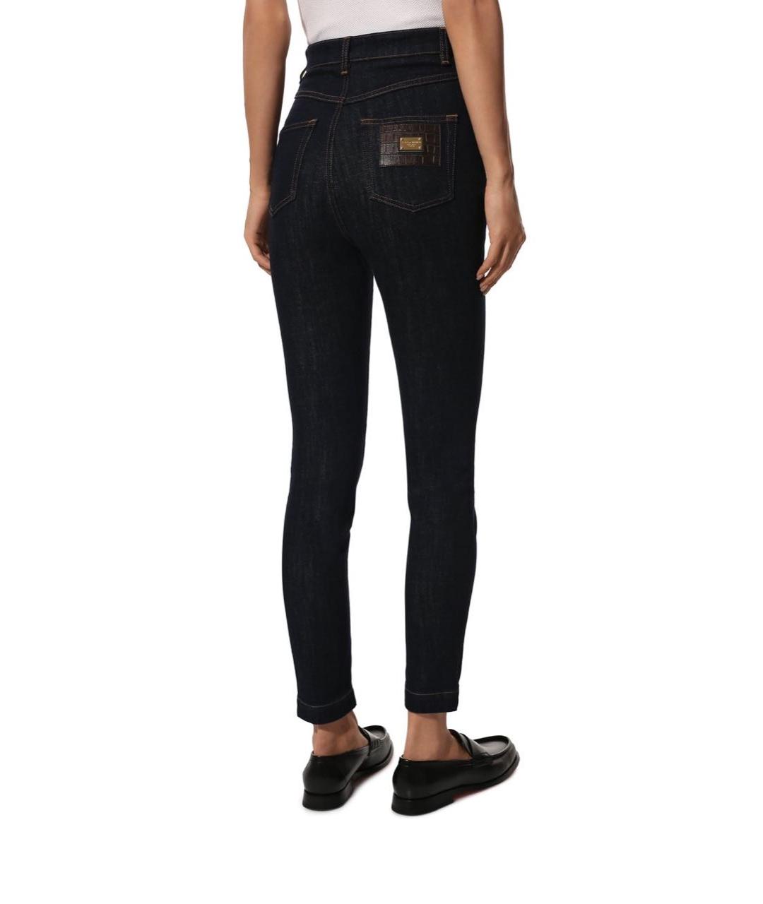 DOLCE&GABBANA Темно-синие хлопко-эластановые джинсы слим, фото 2