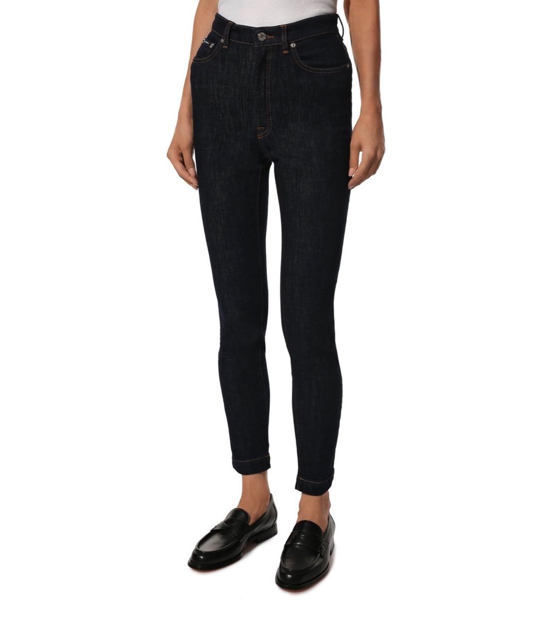 DOLCE&GABBANA Темно-синие хлопко-эластановые джинсы слим, фото 6