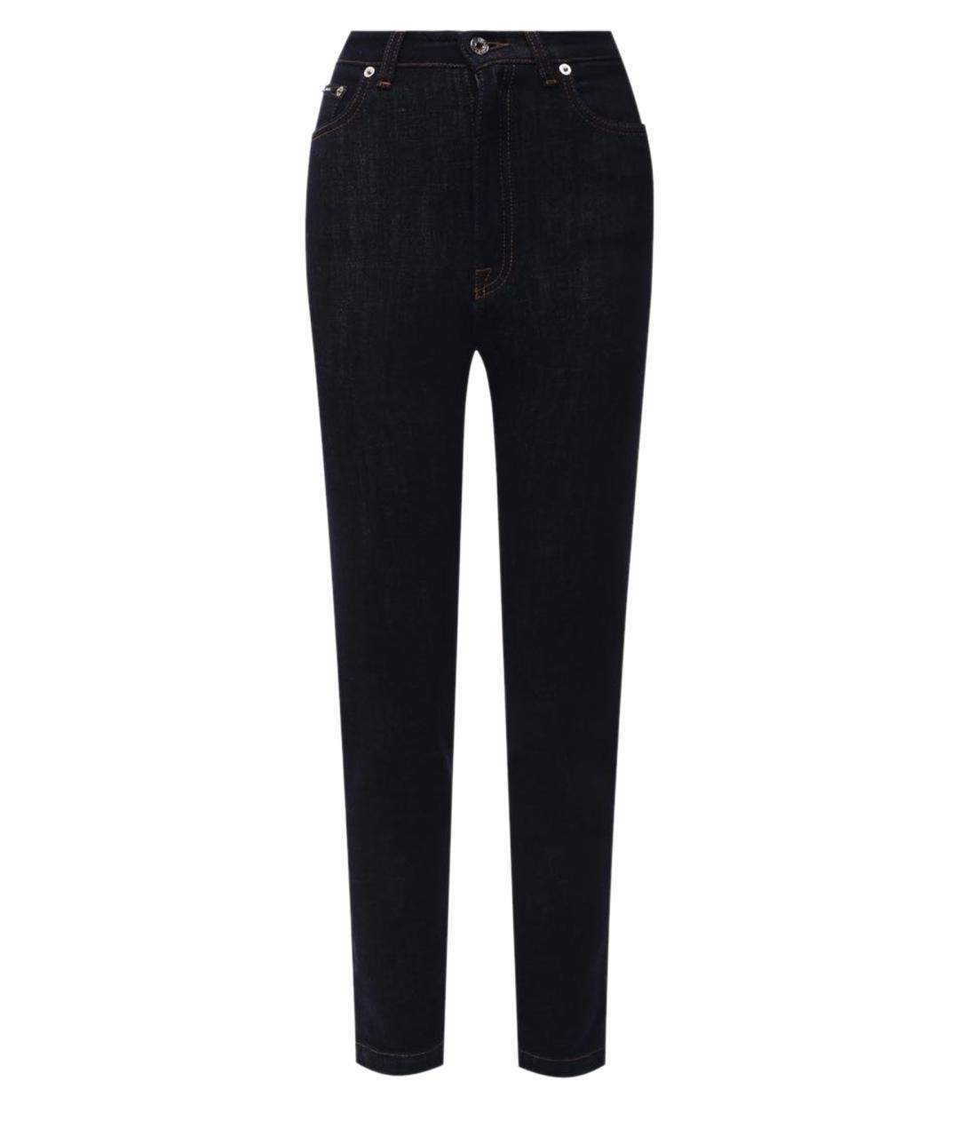 DOLCE&GABBANA Темно-синие хлопко-эластановые джинсы слим, фото 1