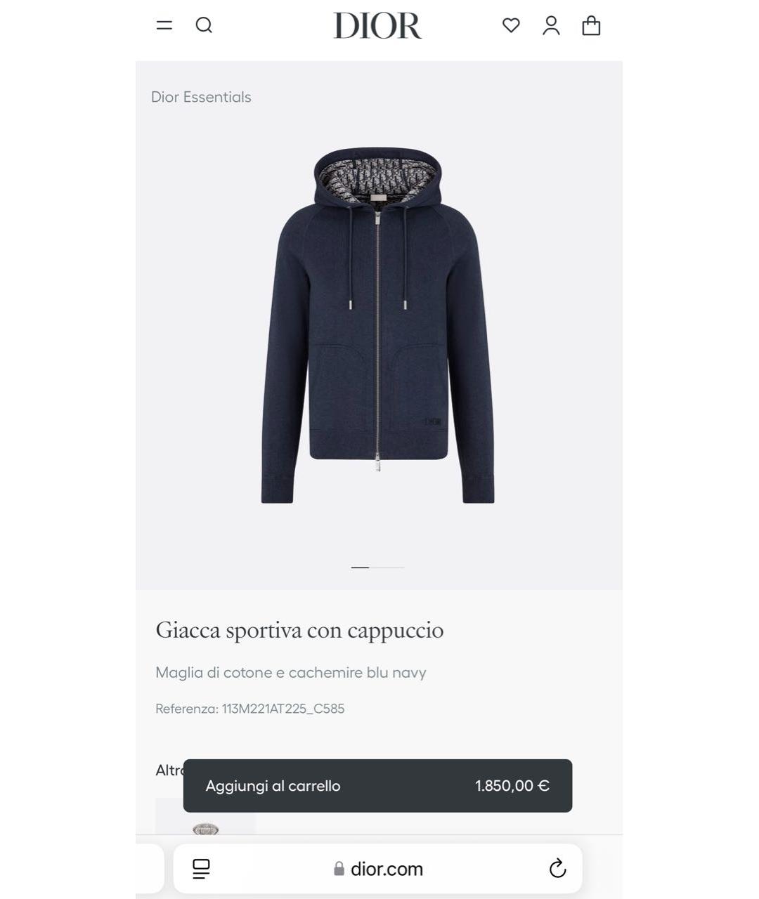 CHRISTIAN DIOR Синий хлопковый спортивный костюм, фото 3