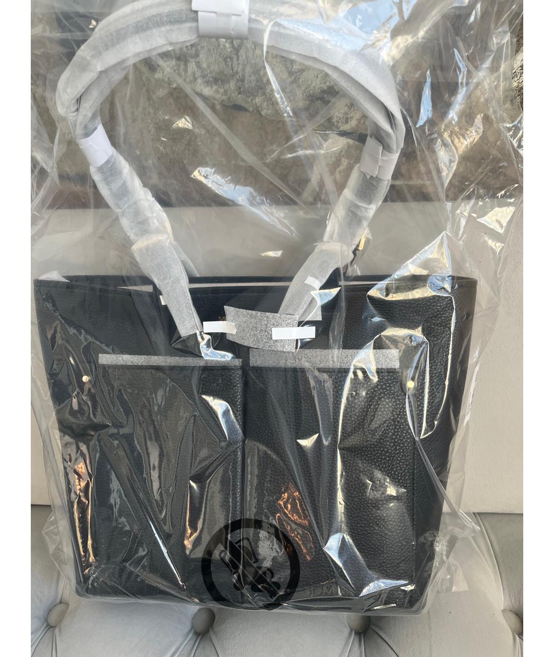 MICHAEL KORS Черная кожаная сумка тоут, фото 6