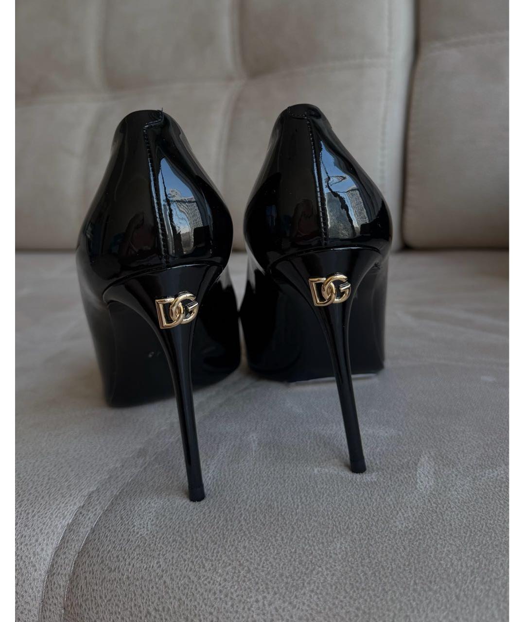 DOLCE&GABBANA Черные кожаные туфли, фото 4