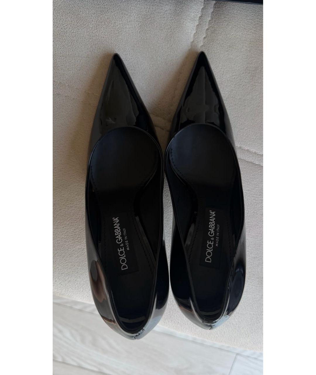 DOLCE&GABBANA Черные кожаные туфли, фото 3
