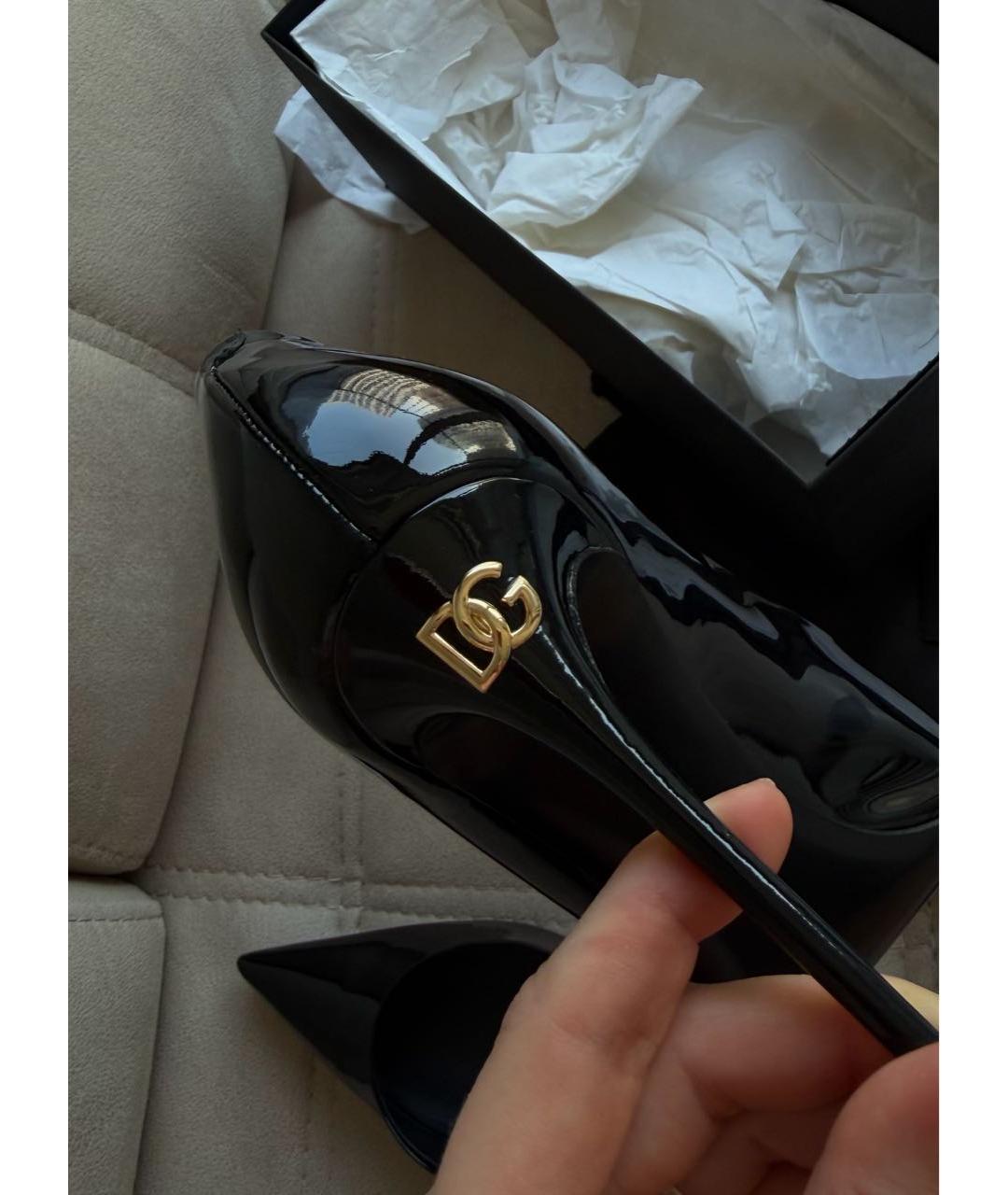 DOLCE&GABBANA Черные кожаные туфли, фото 8