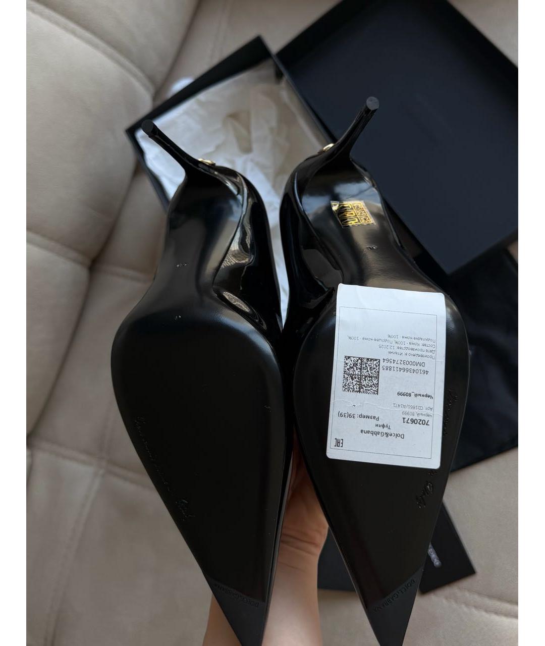 DOLCE&GABBANA Черные кожаные туфли, фото 7