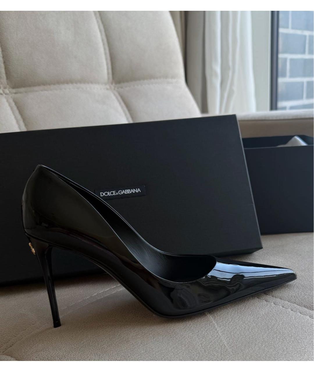 DOLCE&GABBANA Черные кожаные туфли, фото 9