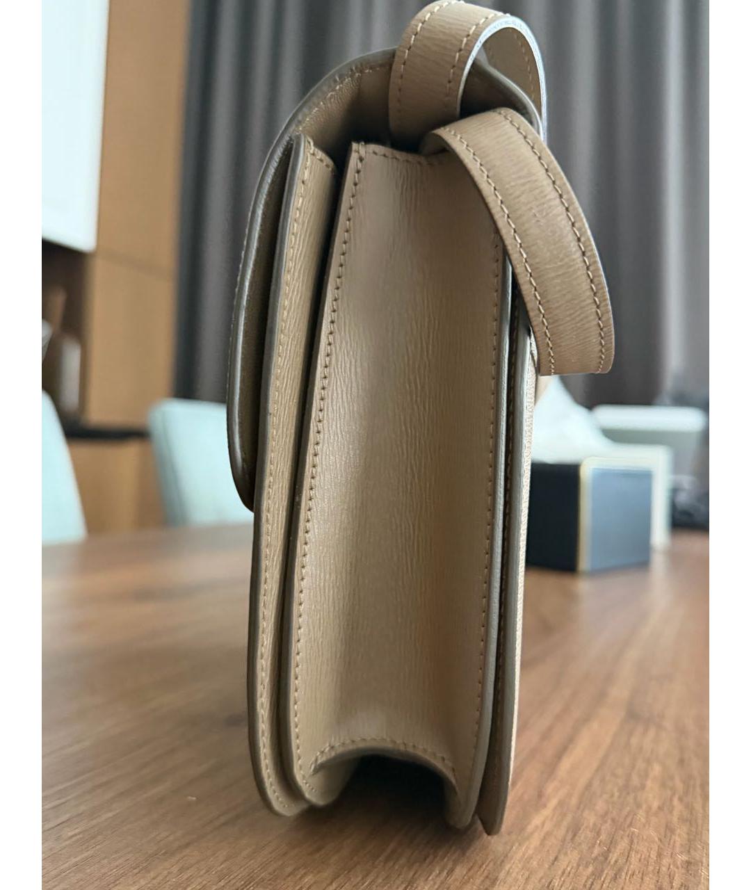 CELINE Бежевая кожаная сумка через плечо, фото 2