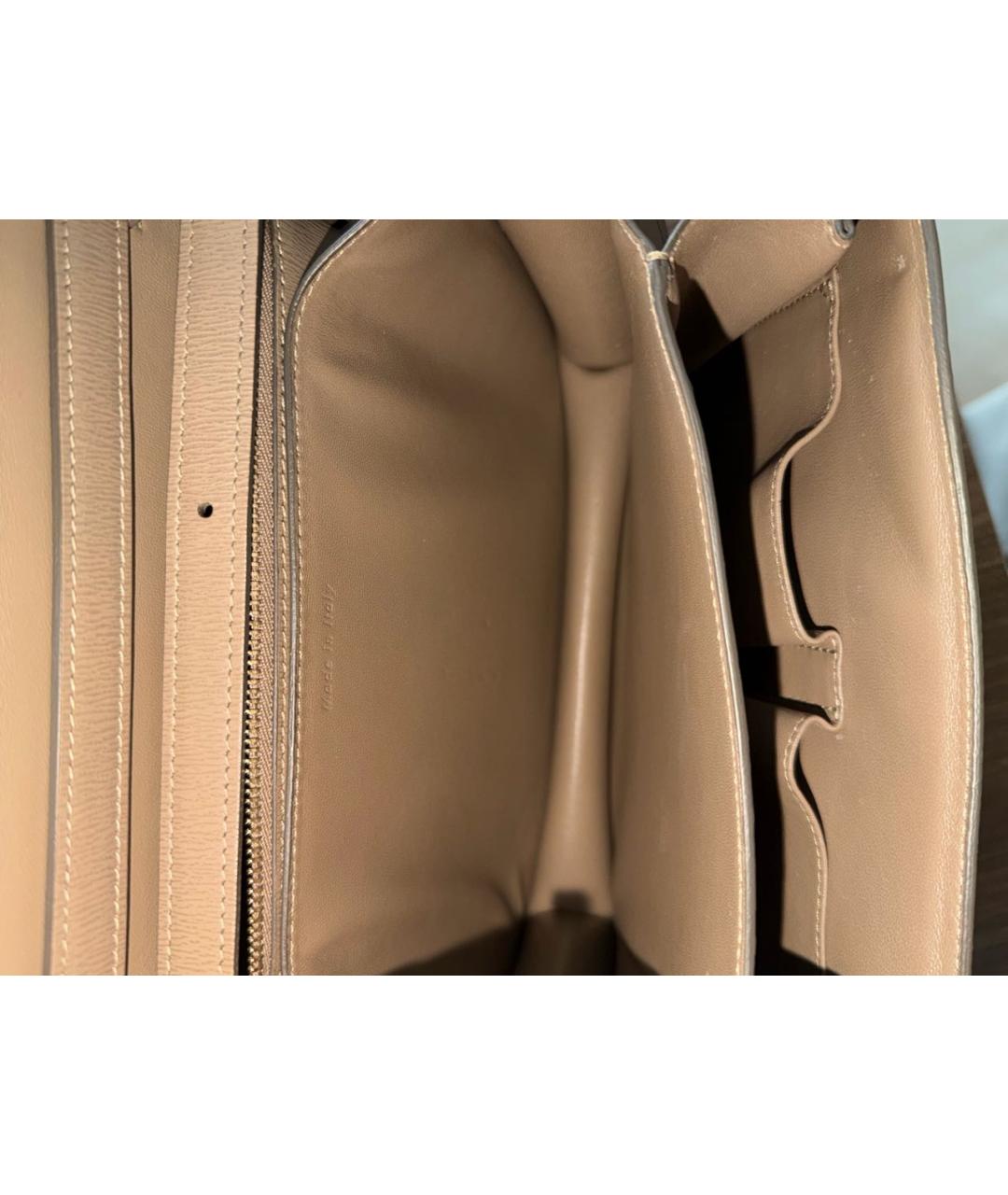 CELINE Бежевая кожаная сумка через плечо, фото 4
