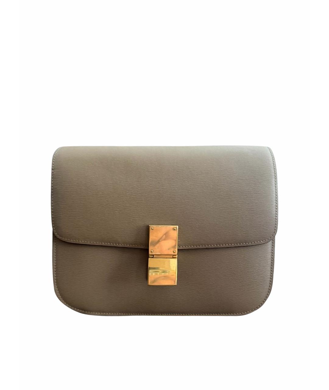 CELINE Бежевая кожаная сумка через плечо, фото 1