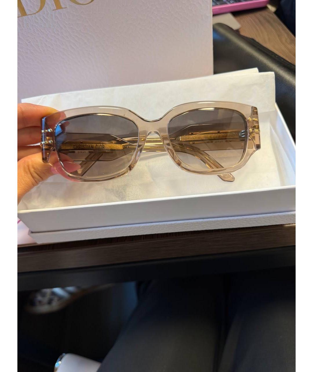 CHRISTIAN DIOR Бежевые солнцезащитные очки, фото 6