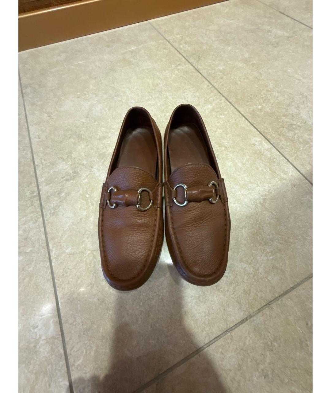 GUCCI Коричневые кожаные мокасины, фото 2