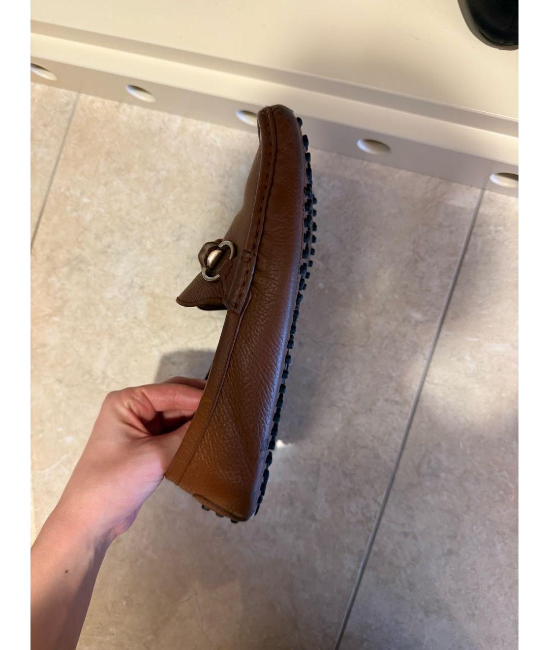 GUCCI Коричневые кожаные мокасины, фото 8