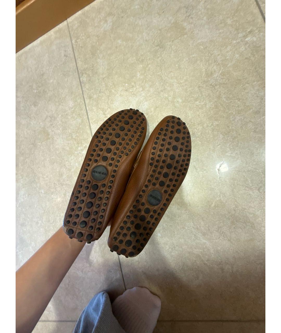 GUCCI Коричневые кожаные мокасины, фото 7