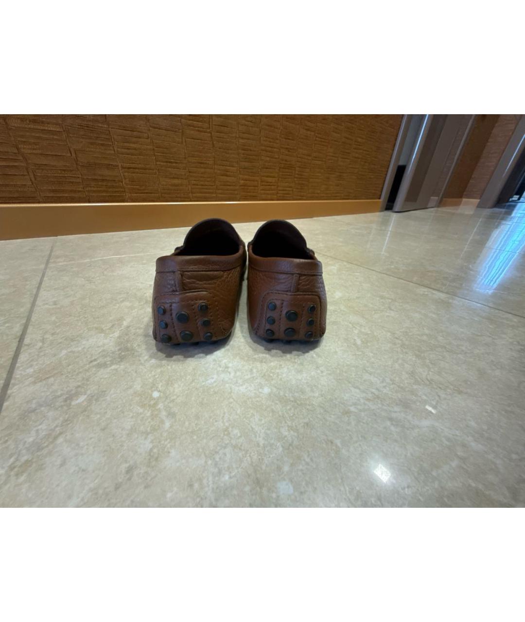 GUCCI Коричневые кожаные мокасины, фото 4