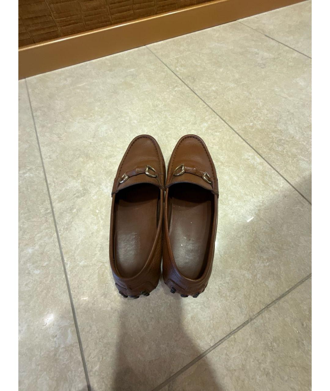 GUCCI Коричневые кожаные мокасины, фото 3