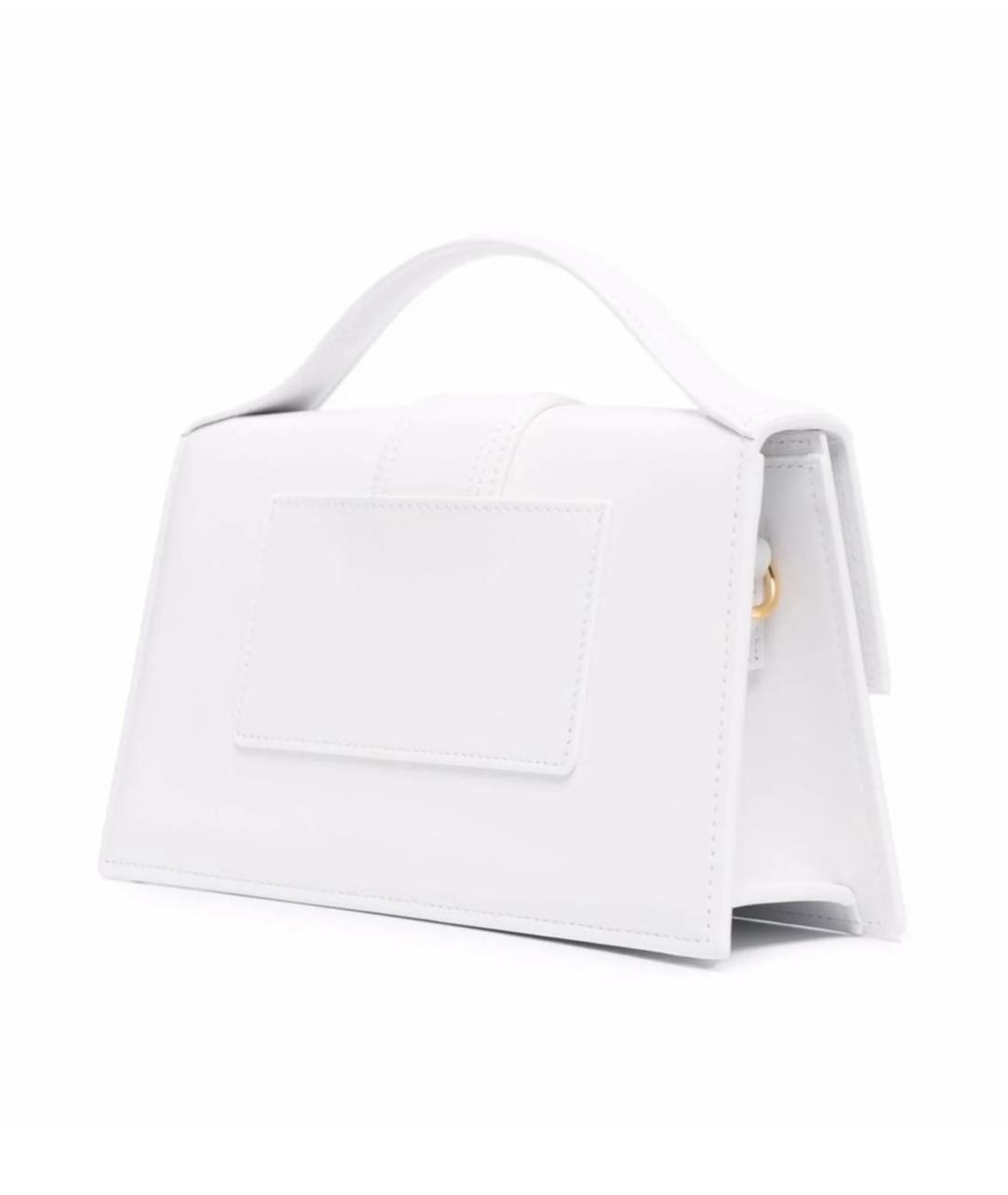 JACQUEMUS Белая кожаная сумка с короткими ручками, фото 2