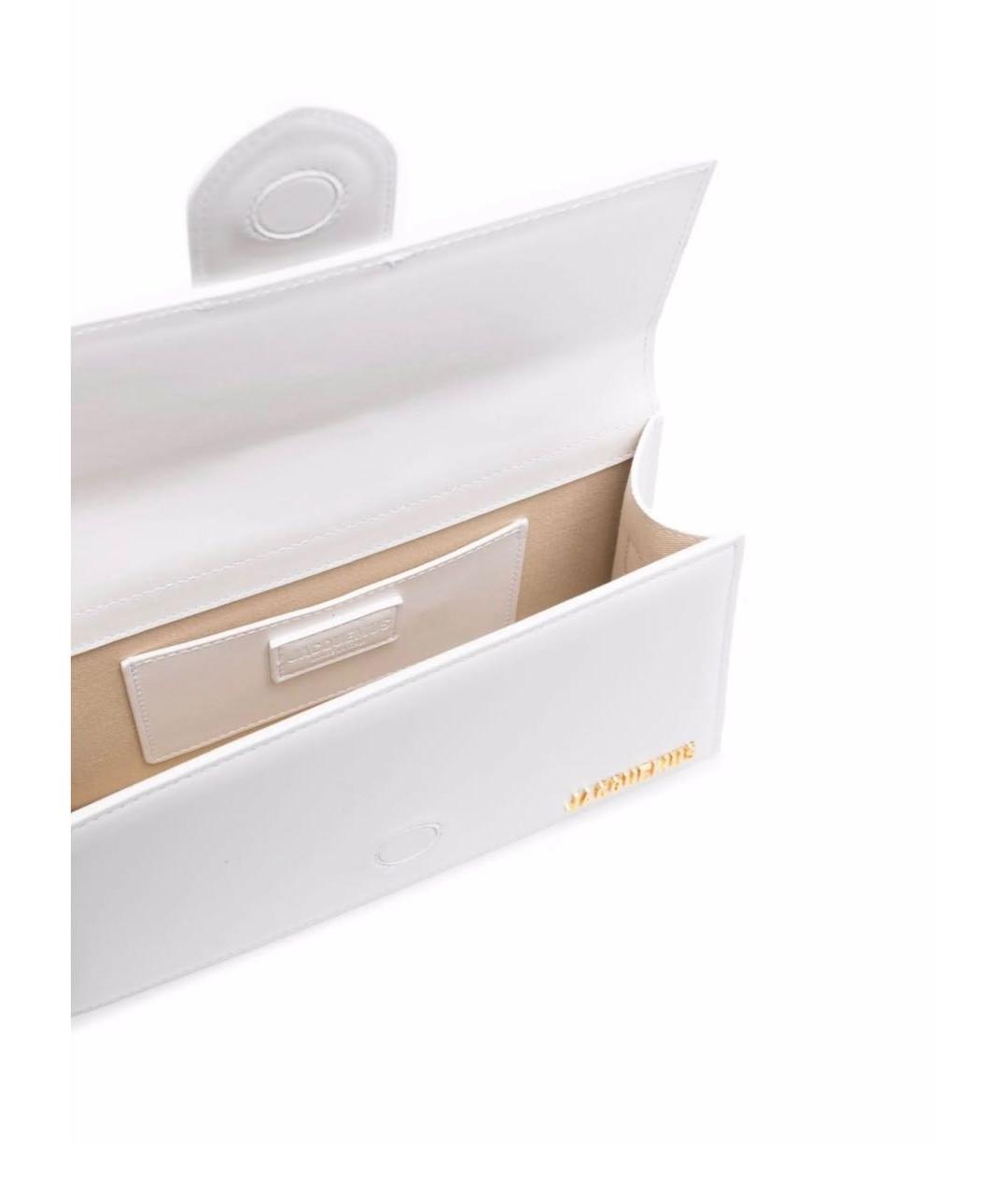 JACQUEMUS Белая кожаная сумка с короткими ручками, фото 4