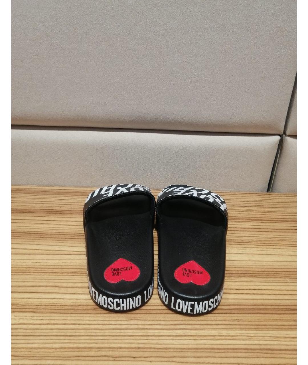 LOVE MOSCHINO Черные шлепанцы, фото 3