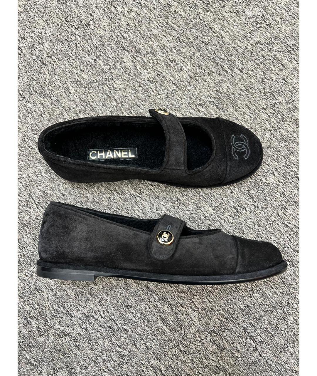 CHANEL Черные замшевые балетки, фото 6