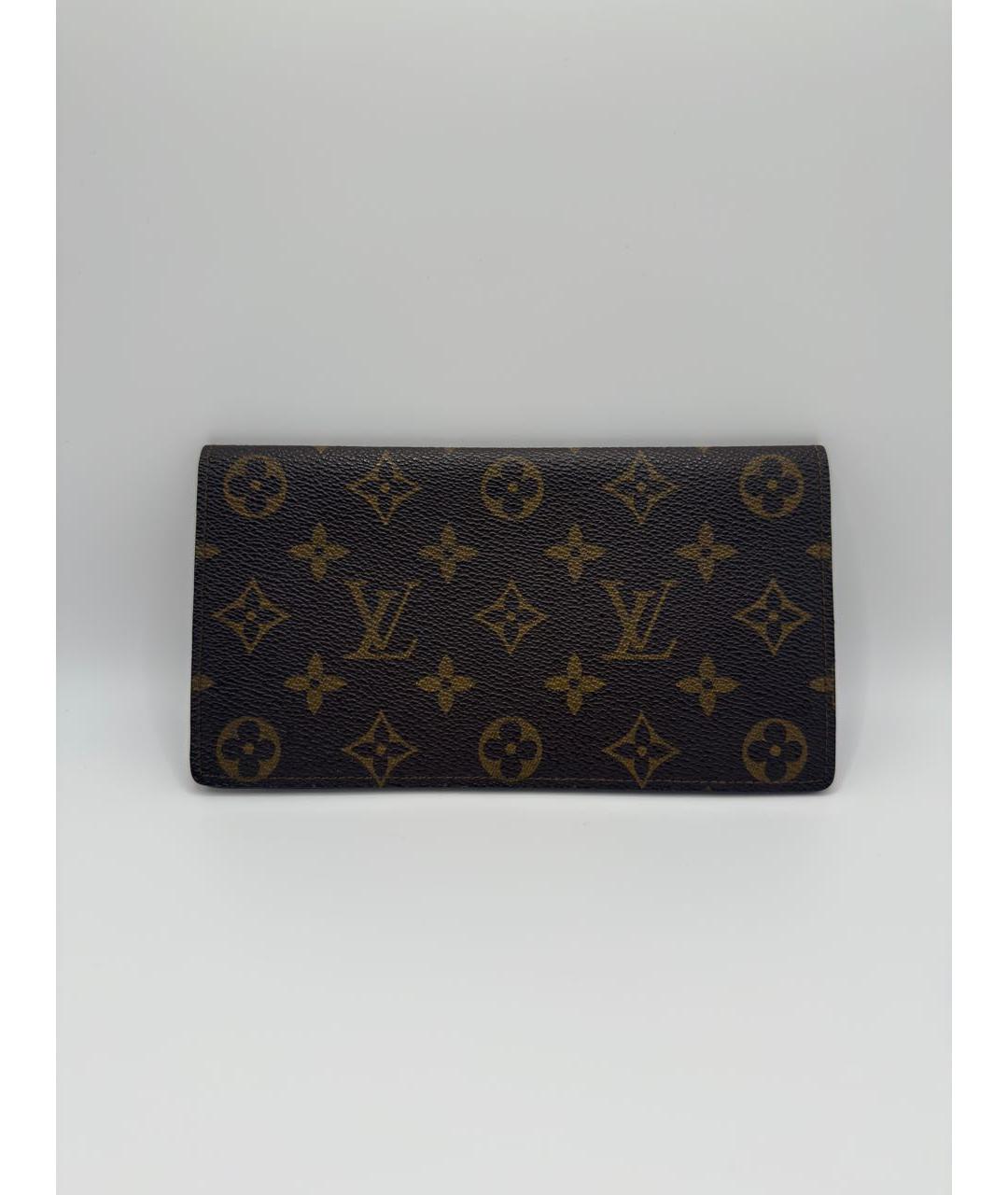 LOUIS VUITTON Коричневый кожаный кошелек, фото 5