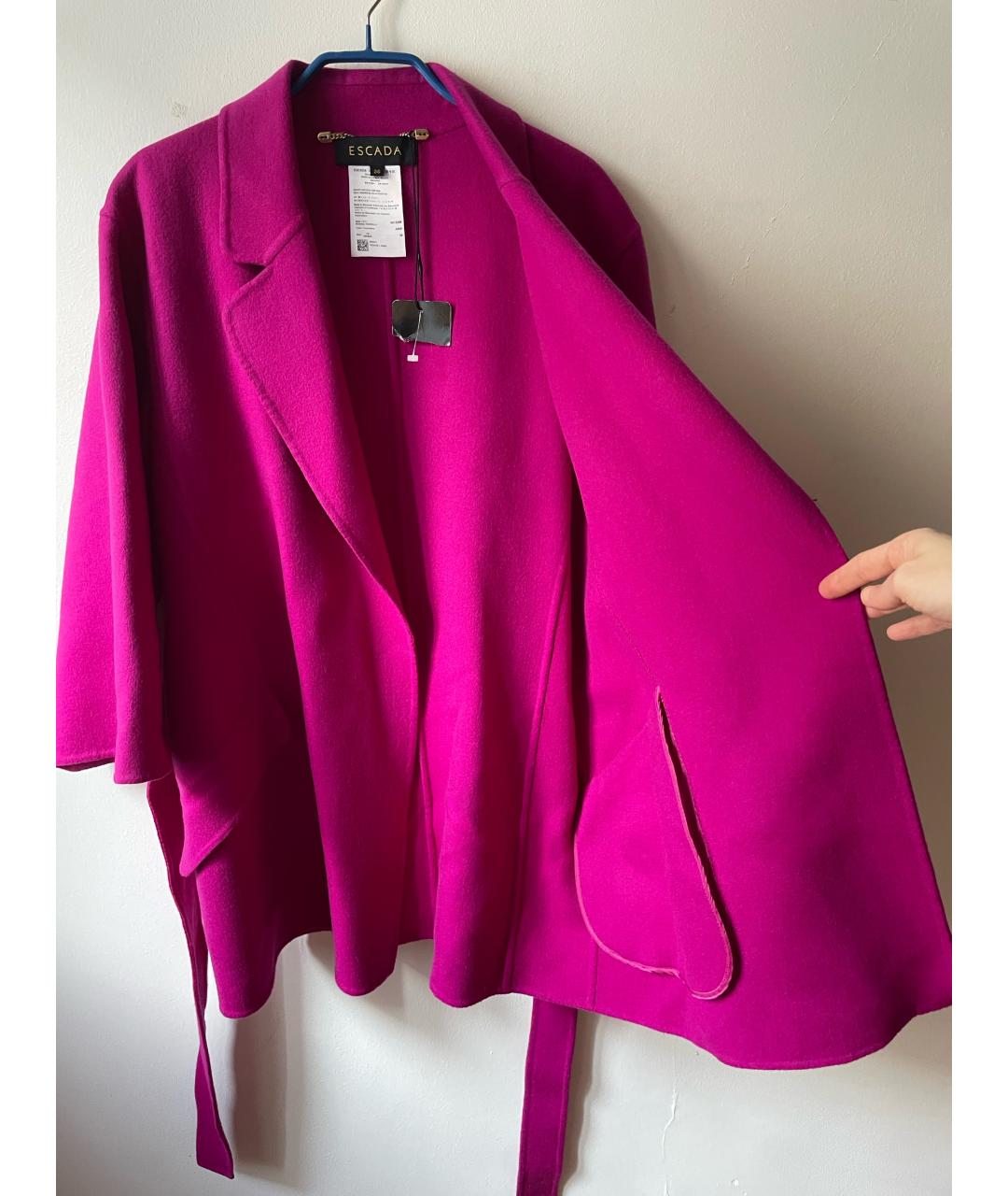 ESCADA Розовое кашемировое пальто, фото 5