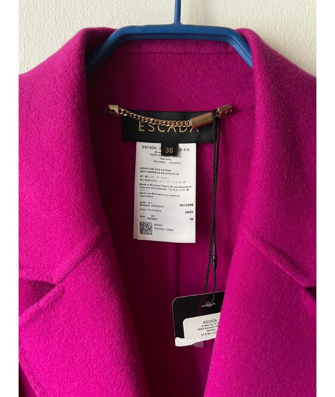 ESCADA Розовое кашемировое пальто, фото 4