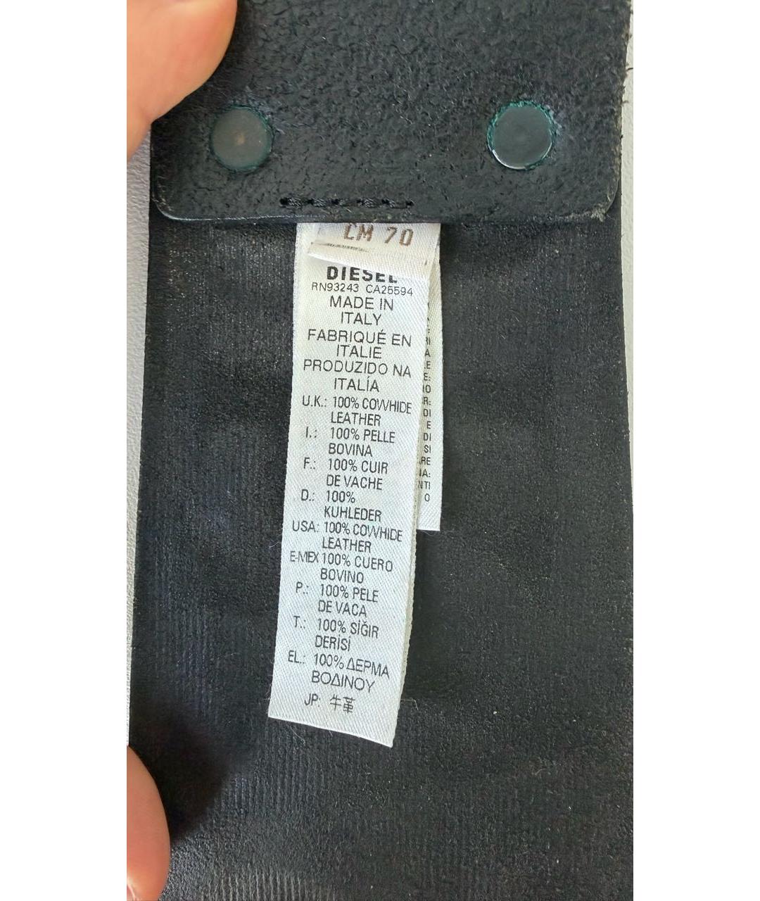 DIESEL Черный кожаный ремень, фото 7