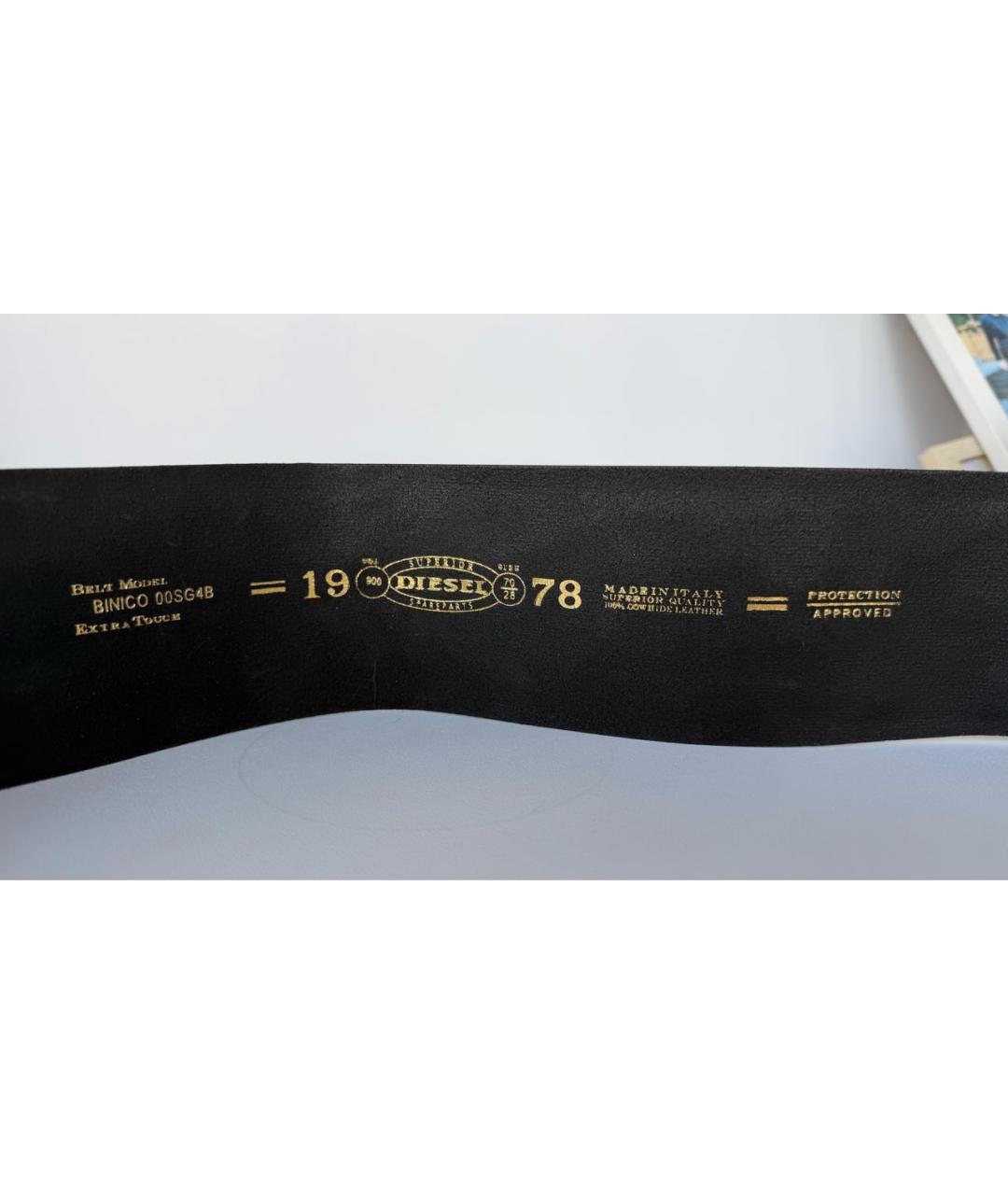 DIESEL Черный кожаный ремень, фото 3