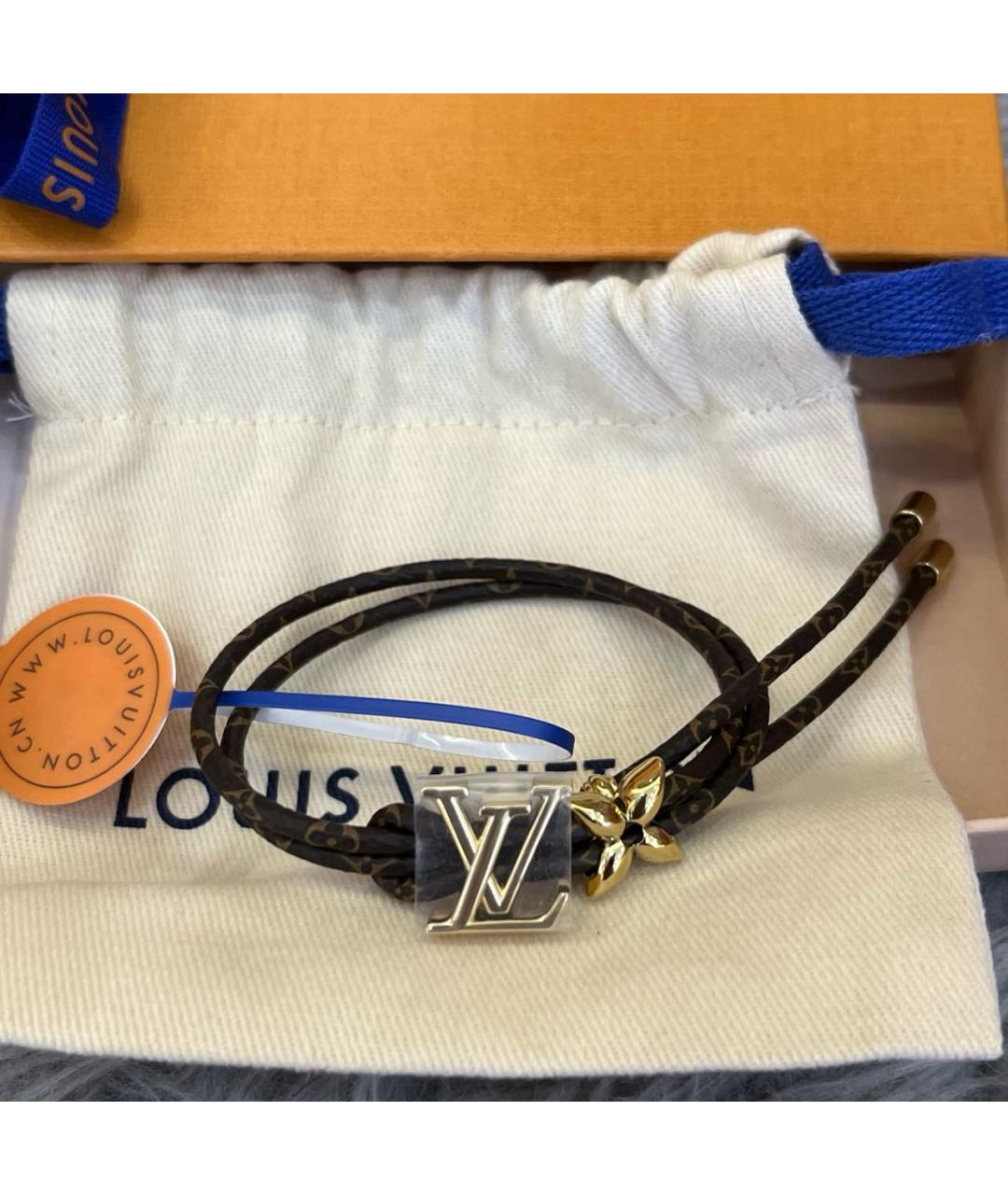 LOUIS VUITTON Коричневый латунный браслет, фото 8
