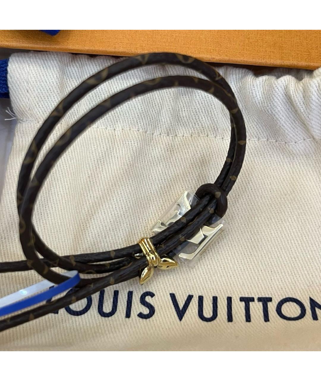LOUIS VUITTON Коричневый латунный браслет, фото 4