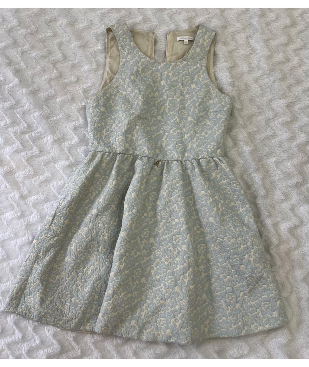 PATRIZIA PEPE Голубое полиэстеровое коктейльное платье, фото 7