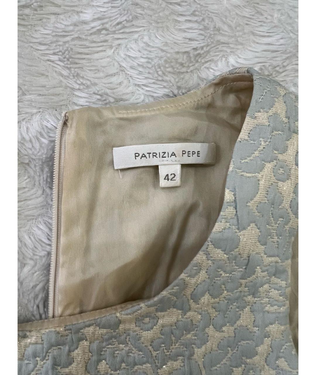 PATRIZIA PEPE Голубое полиэстеровое коктейльное платье, фото 3