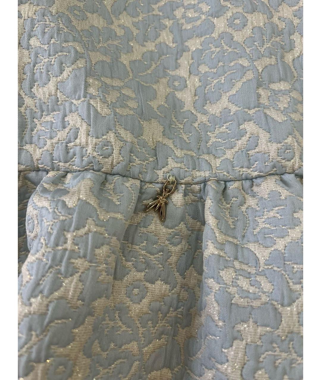 PATRIZIA PEPE Голубое полиэстеровое коктейльное платье, фото 4