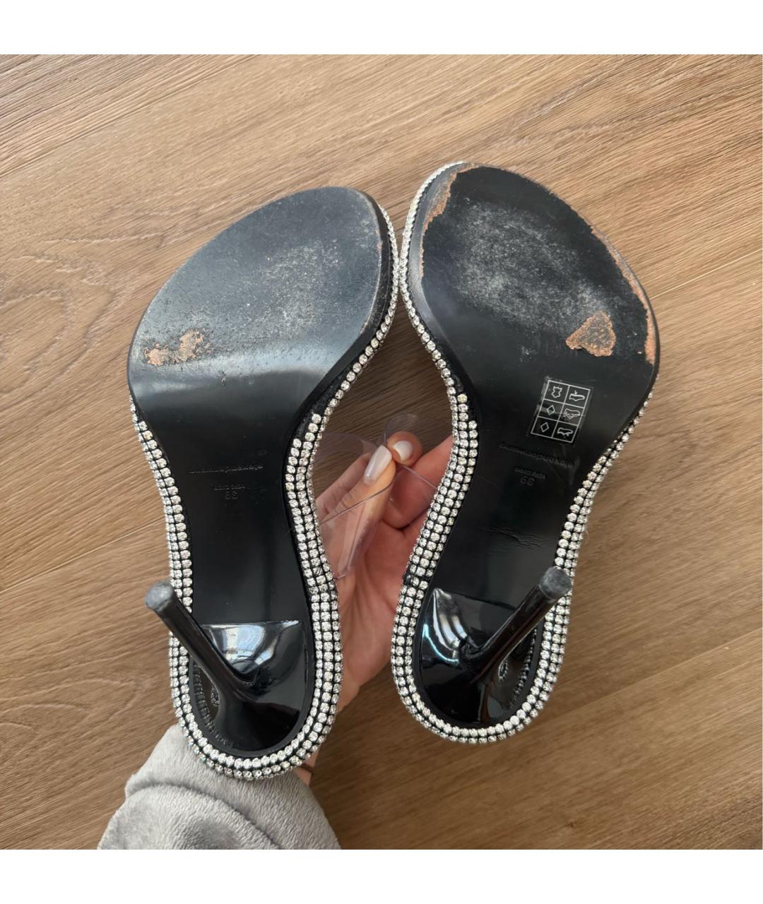 ALEXANDER WANG Черные кожаные босоножки, фото 3