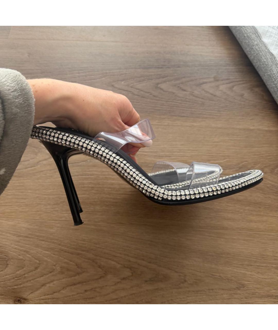 ALEXANDER WANG Черные кожаные босоножки, фото 4