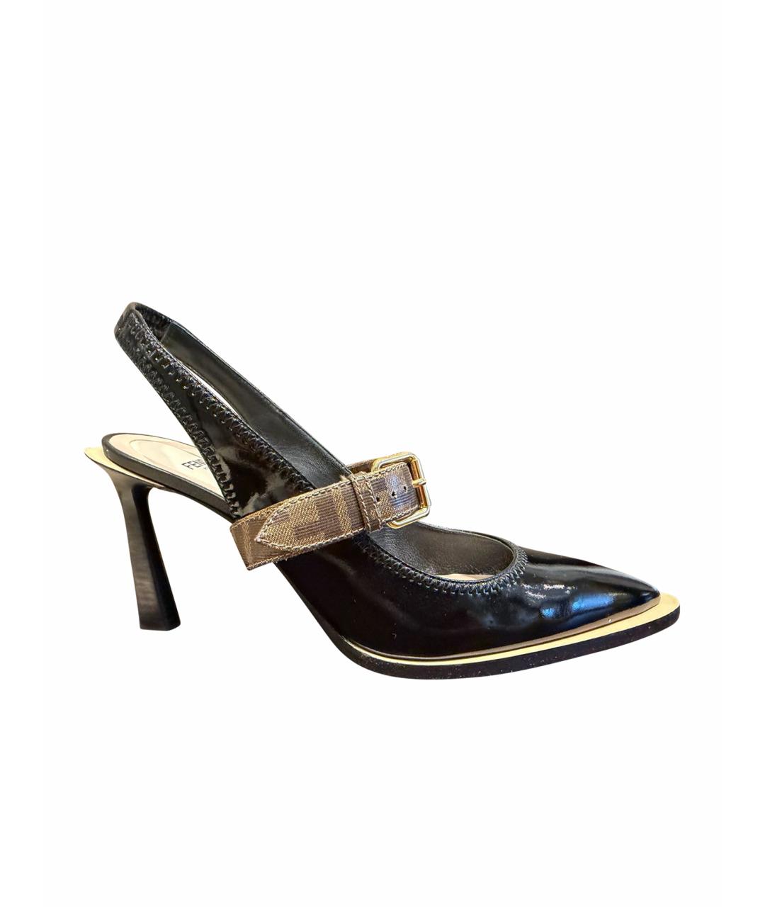 FENDI Черные кожаные туфли, фото 6