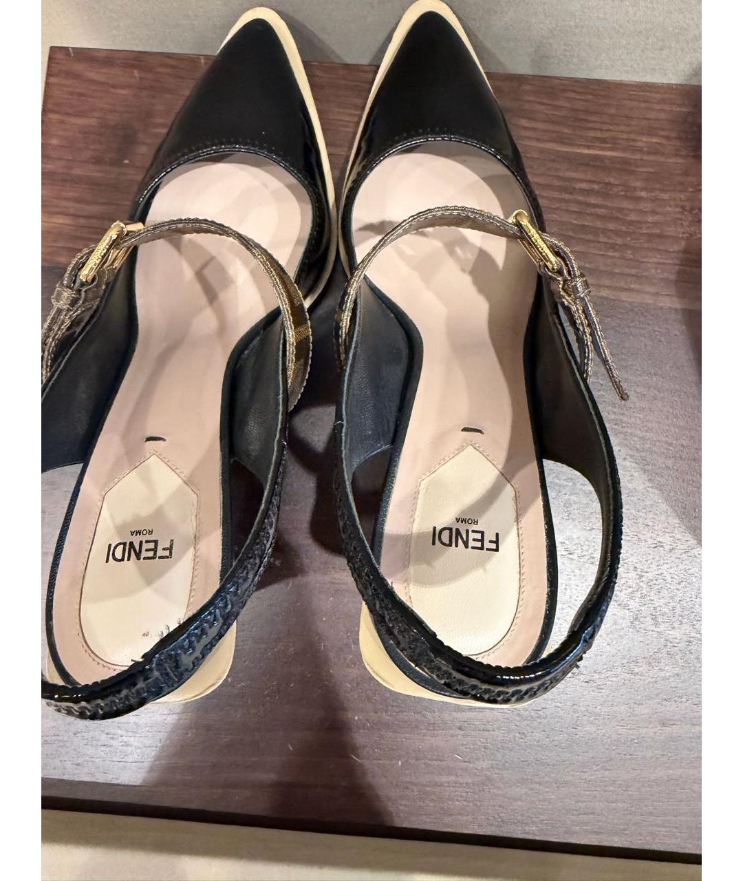 FENDI Черные кожаные туфли, фото 4