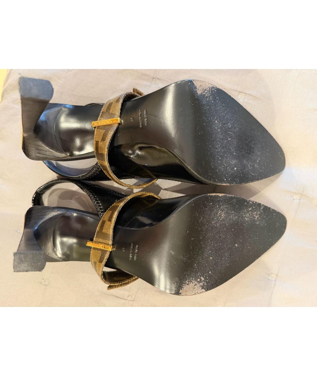 FENDI Черные кожаные туфли, фото 5