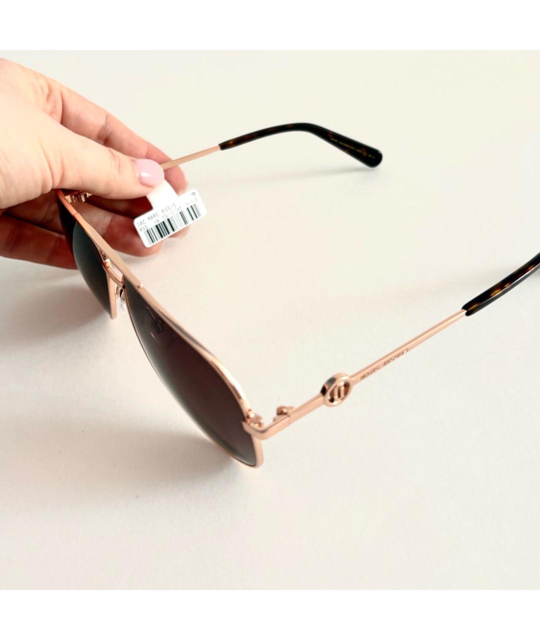 MARC JACOBS Золотые металлические солнцезащитные очки, фото 4