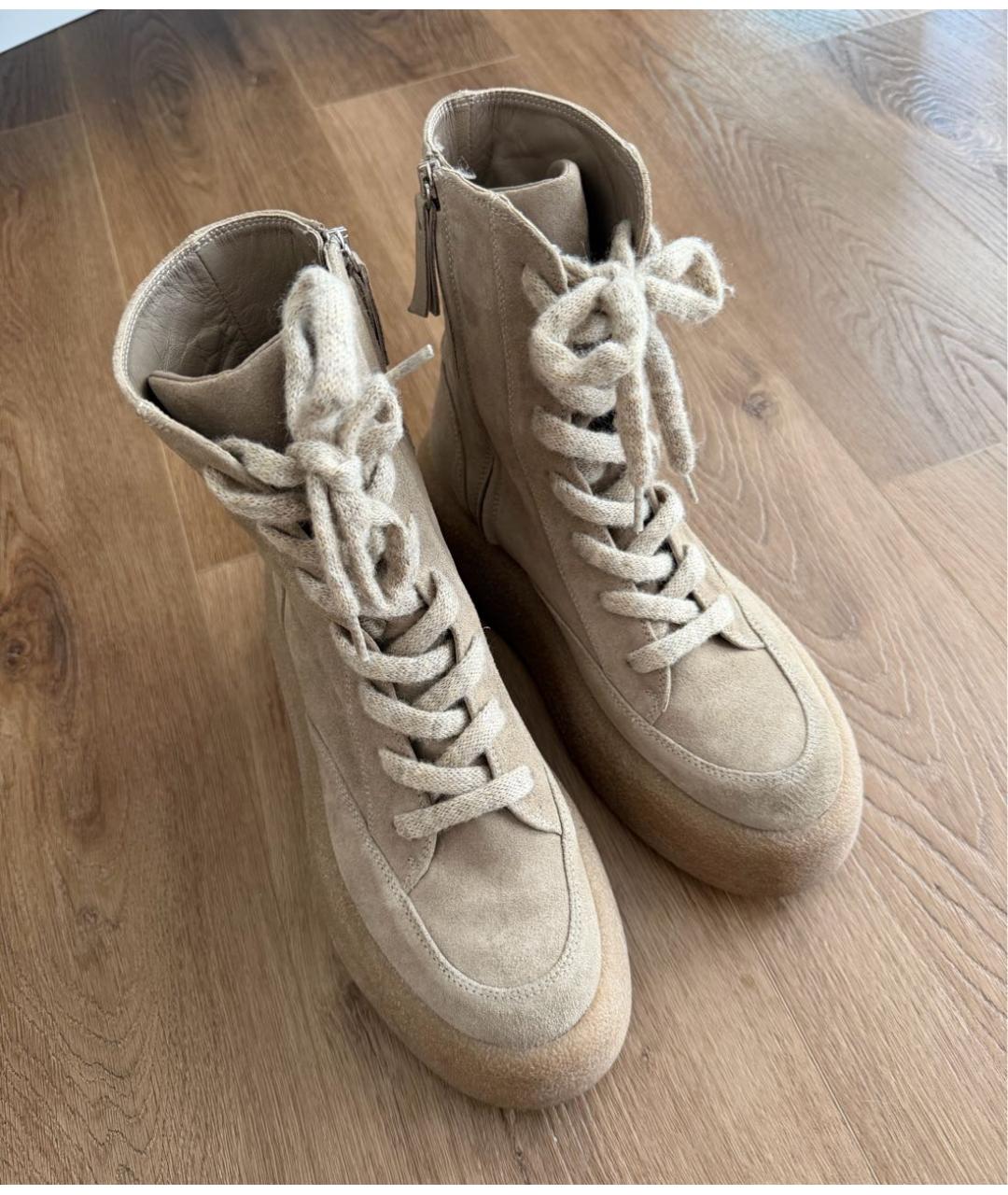 VIC MATIE Бежевые замшевые ботинки, фото 6