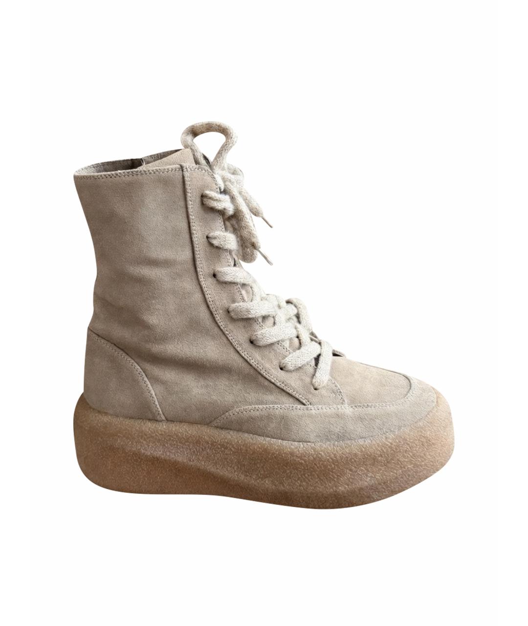 VIC MATIE Бежевые замшевые ботинки, фото 1