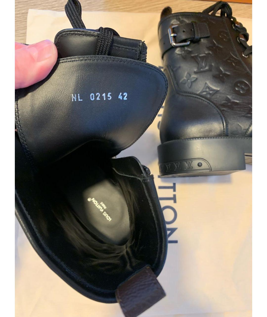 LOUIS VUITTON Черные кожаные ботинки, фото 6