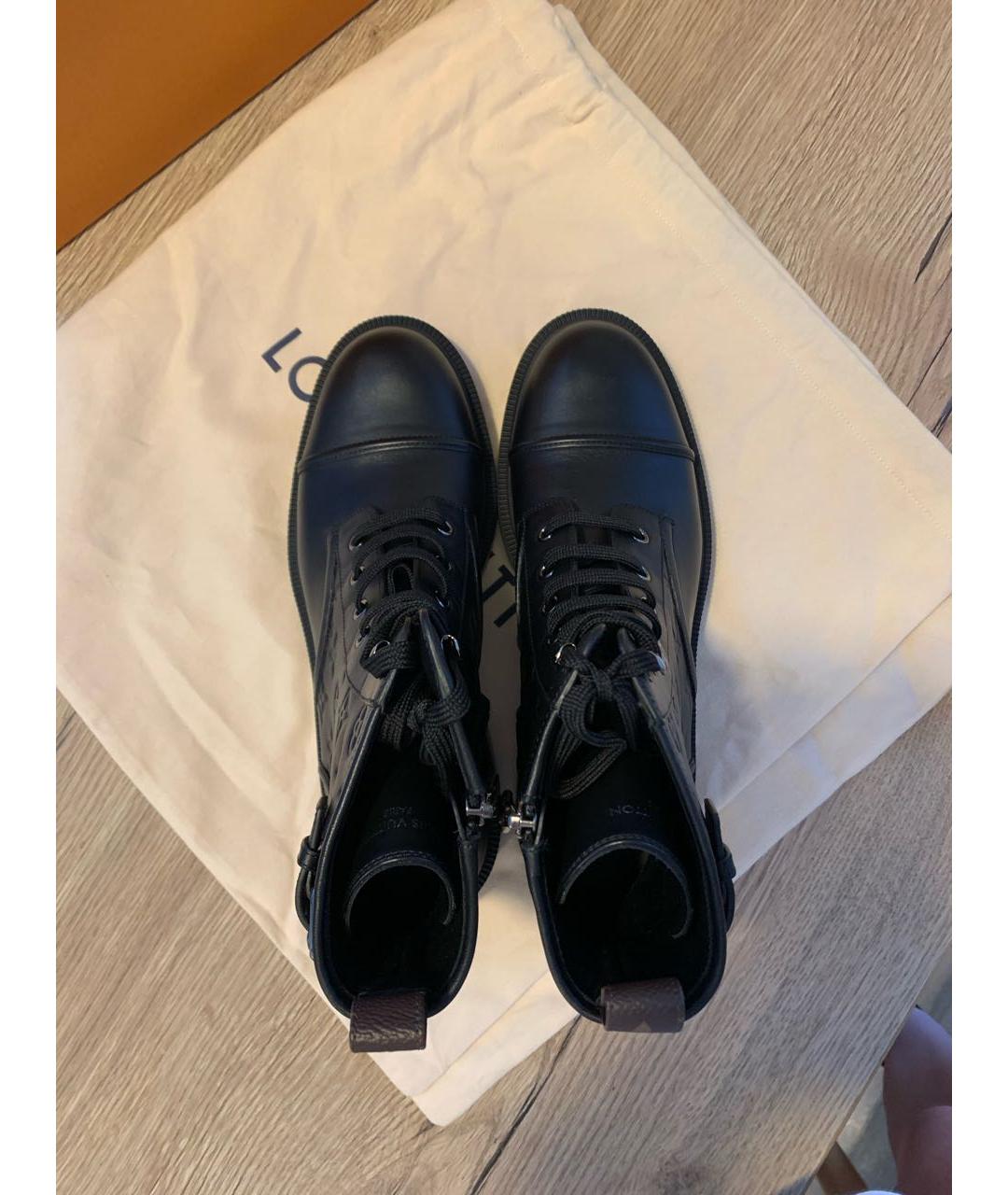 LOUIS VUITTON Черные кожаные ботинки, фото 5