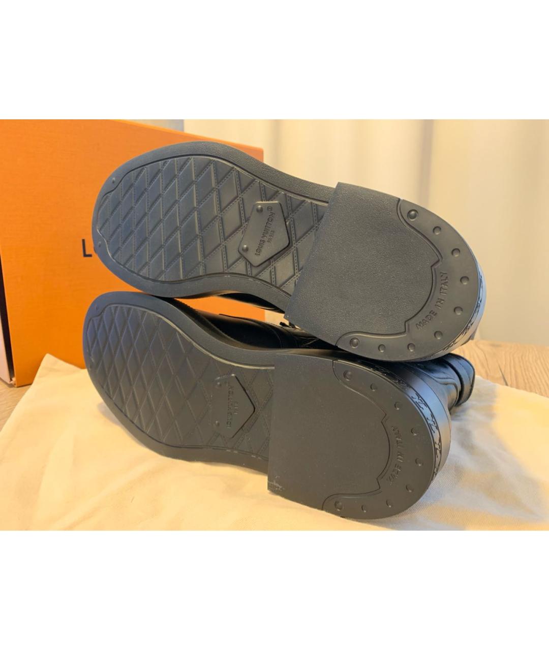 LOUIS VUITTON Черные кожаные ботинки, фото 7