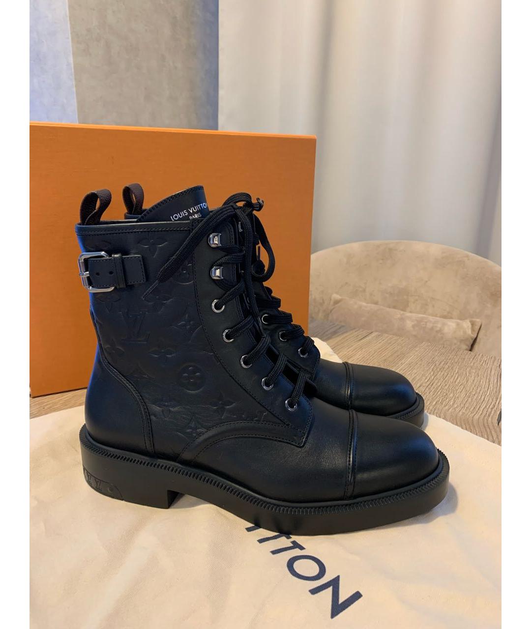 LOUIS VUITTON Черные кожаные ботинки, фото 9