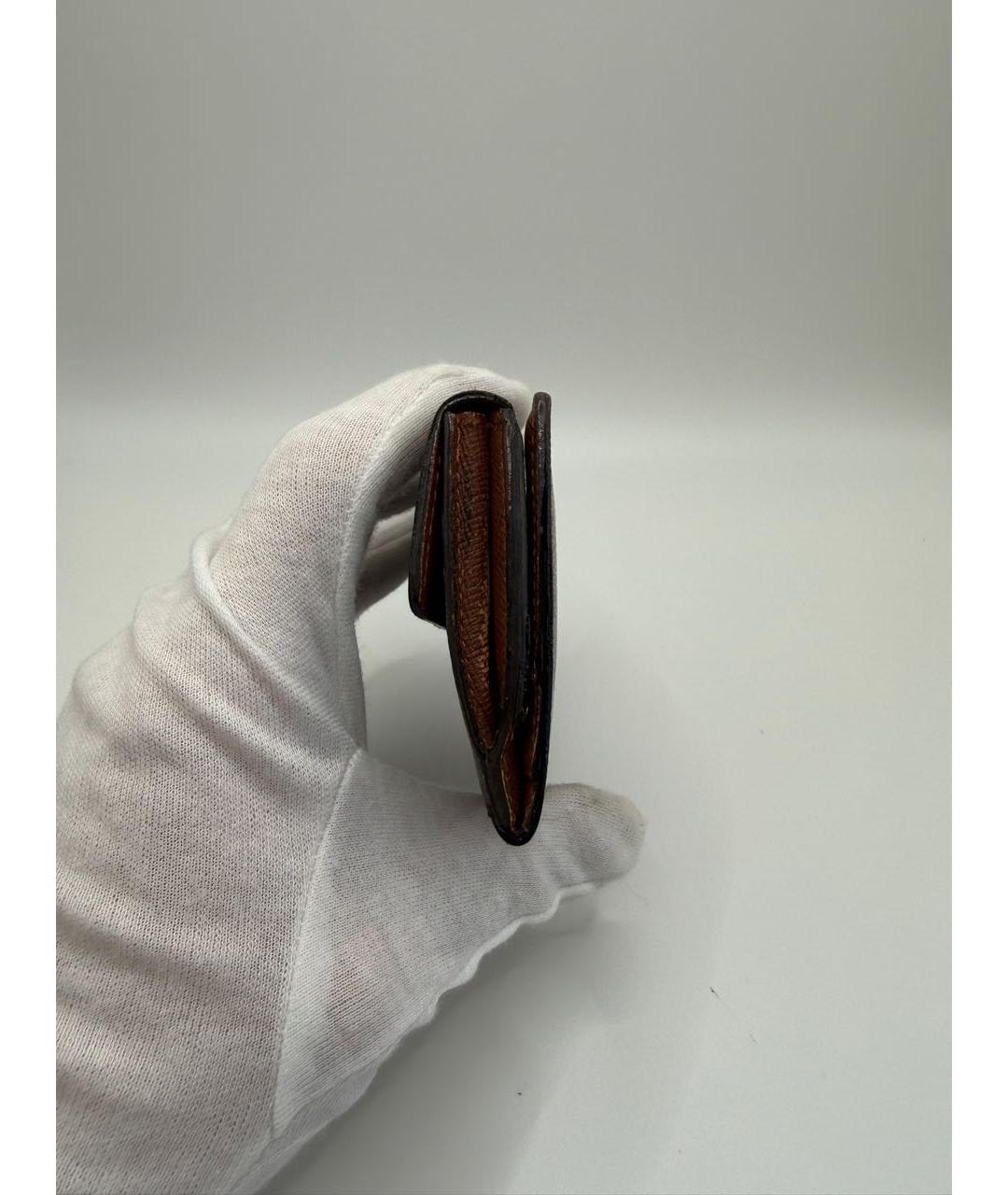 LOUIS VUITTON Коричневый кожаный кошелек, фото 7