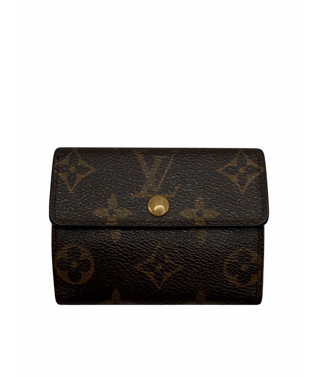 LOUIS VUITTON Коричневый кожаный кошелек, фото 1