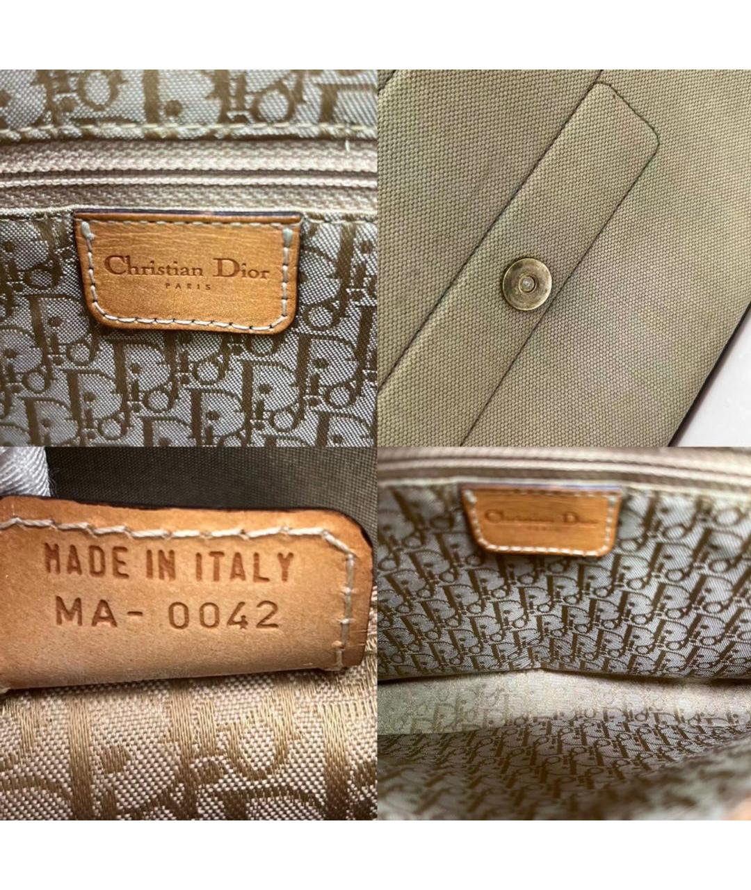 CHRISTIAN DIOR Хаки жаккардовая сумка через плечо, фото 6